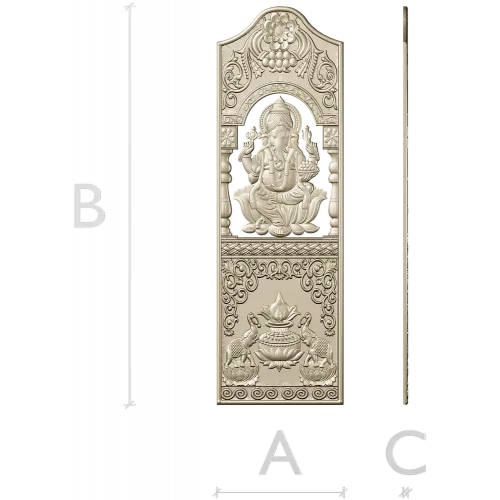 Ganesha Blessing Panel - STL 3D Model for CNC Door Panel
