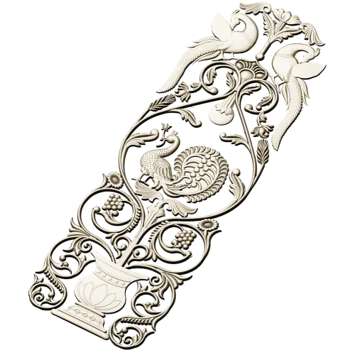 Imperial Peacock Vertical Panel - STL 3D model for CNC milling