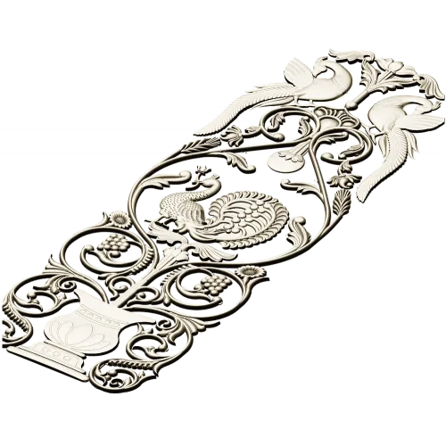 Imperial Peacock Vertical Panel - STL 3D model for CNC milling