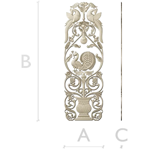 Imperial Peacock Vertical Panel - STL 3D model for CNC milling