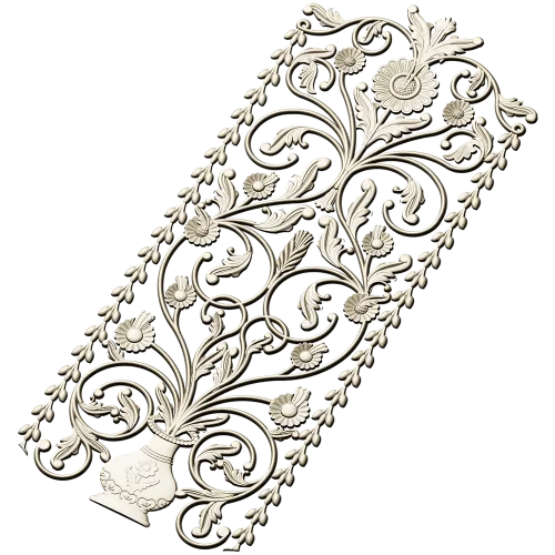 Floral Urn Door Panel - detailed STL 3D model for CNC