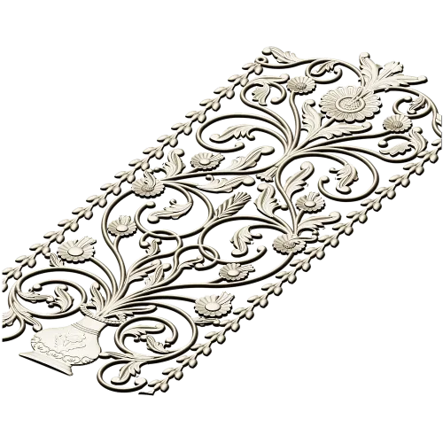 Floral Urn Door Panel - detailed STL 3D model for CNC