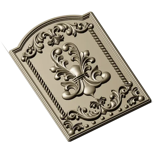 Decorative Fleur-de-Lis Panel STL Model for CNC