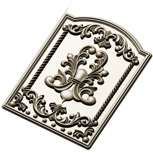 Decorative Fleur-de-Lis Panel STL Model for CNC