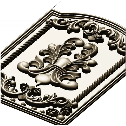 Decorative Fleur-de-Lis Panel STL Model for CNC