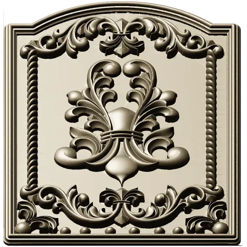 Decorative Fleur-de-Lis Panel STL Model for CNC
