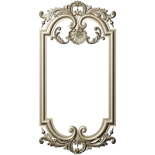 Ornate Baroque Frame 3D STL Model for CNC Milling