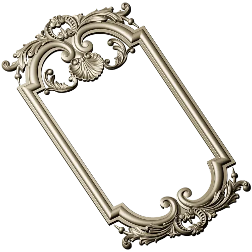Ornate Baroque Frame 3D STL Model for CNC Milling