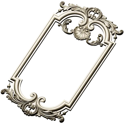 Ornate Baroque Frame 3D STL Model for CNC Milling