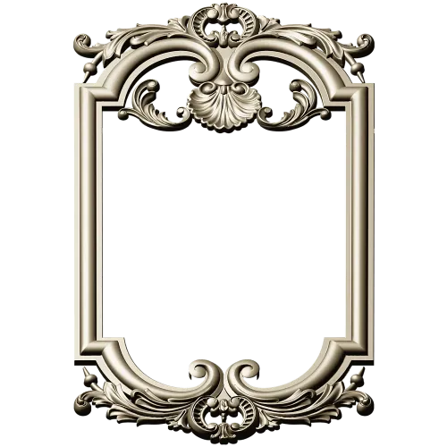 Ornate Baroque Frame 3D STL Model for CNC Milling