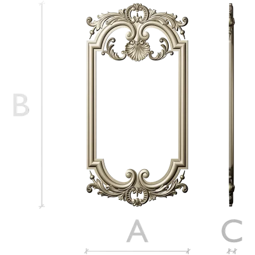 Ornate Baroque Frame 3D STL Model for CNC Milling