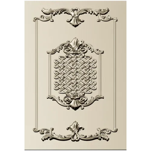 Elegant Classical Facade Panel 3D STL Model for CNC Milling