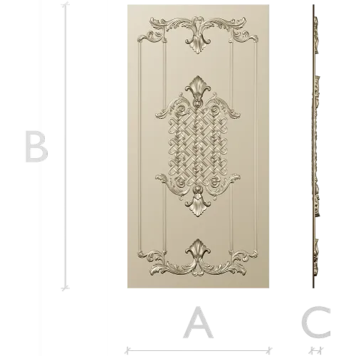 Decorative Facade STL Model for CNC Carving - Luxurious Baroque Panel