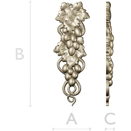 Elegant Grapevine Relief 3D Model for CNC