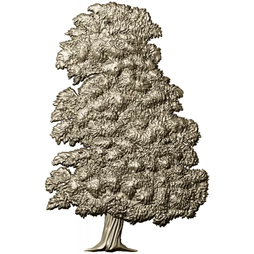 Ornamental Tree 3D Model for CNC Milling in STL Format