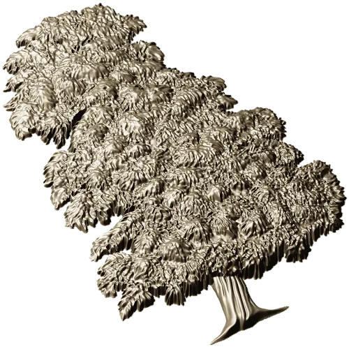 Ornamental Tree 3D Model for CNC Milling in STL Format