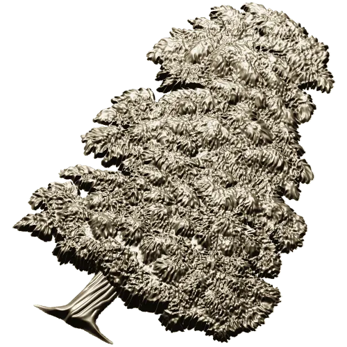 Ornamental Tree 3D Model for CNC Milling in STL Format