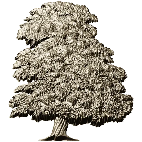 Ornamental Tree 3D Model for CNC Milling in STL Format