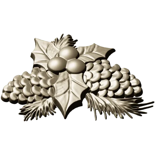 Резная композиция со шишками - STL для ЧПУ