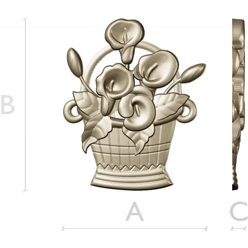 Корзинка с каллами - 3D модель STL для ЧПУ