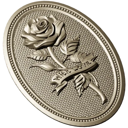 Detailed Rose Plaque 3D Model STL for CNC Milling