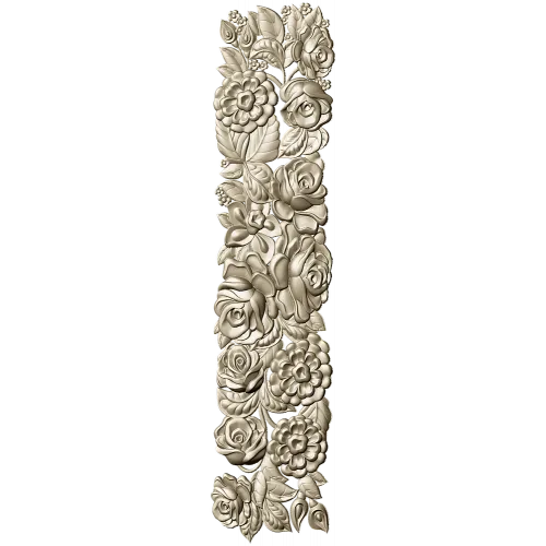 Ornate Floral Panel STL Model for CNC Milling
