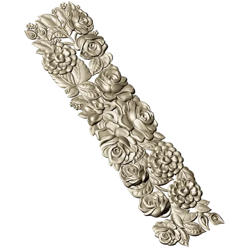 Ornate Floral Panel STL Model for CNC Milling