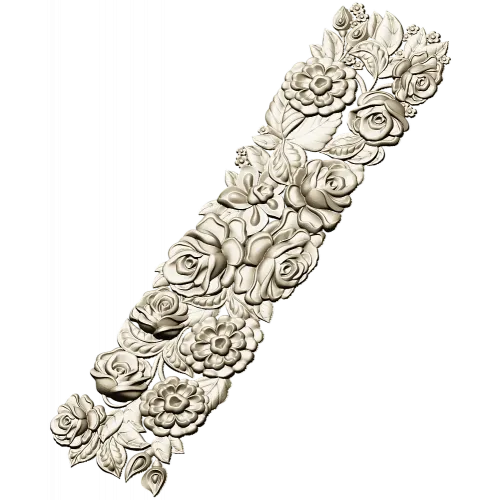 Ornate Floral Panel STL Model for CNC Milling