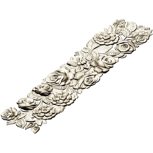 Ornate Floral Panel STL Model for CNC Milling