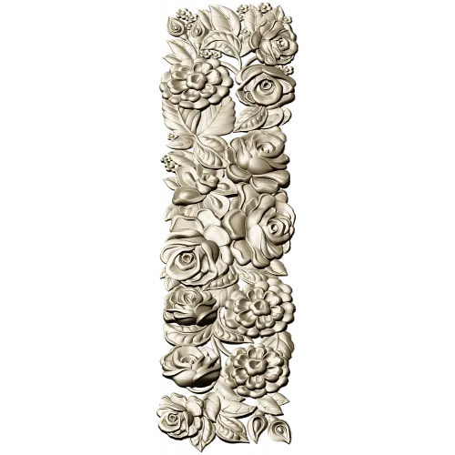 Ornate Floral Panel STL Model for CNC Milling