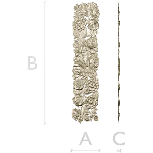 Ornate Floral Panel STL Model for CNC Milling