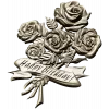 Detailed 3D STL Model of a Bouquet of Roses with "Happy Birthday" Ribbon for CNC Milling