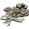 Detailed 3D STL Model of a Bouquet of Roses with "Happy Birthday" Ribbon for CNC Milling