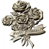 Detailed 3D STL Model of a Bouquet of Roses with "Happy Birthday" Ribbon for CNC Milling