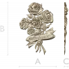 Detailed 3D STL Model of a Bouquet of Roses with "Happy Birthday" Ribbon for CNC Milling