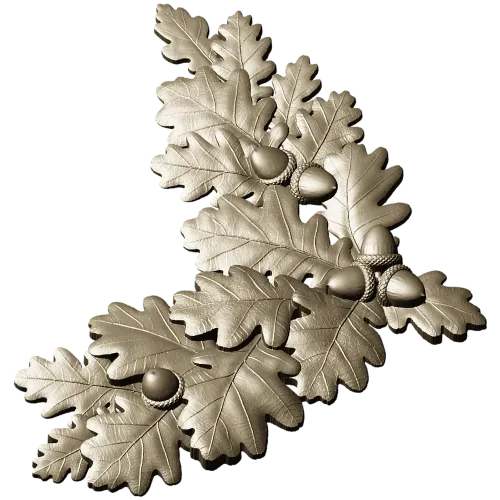 Oak Leaf and Acorn Decorative Corner STL Model for CNC