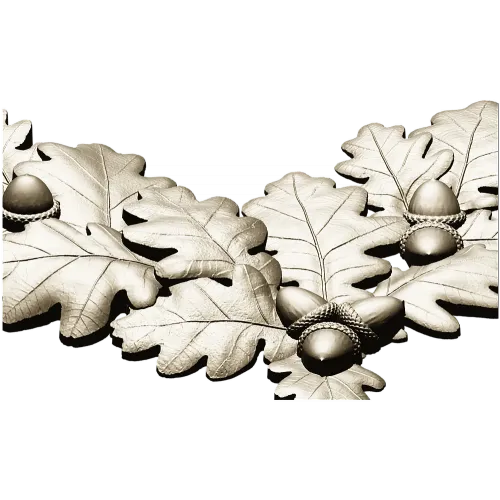 Oak Leaf and Acorn Decorative Corner STL Model for CNC