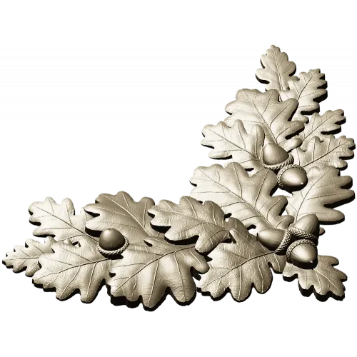 Oak Leaf and Acorn Decorative Corner STL Model for CNC