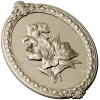 Овальный медальон с цветочным рельефом - STL модель для ЧПУ