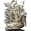 Ornate Floral Vase 3D Model for CNC Milling STL
