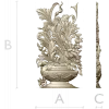 Ornate Floral Vase 3D Model for CNC Milling STL