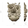 Floral Bouquet in Classic Vase 3D Model STL for CNC Milling