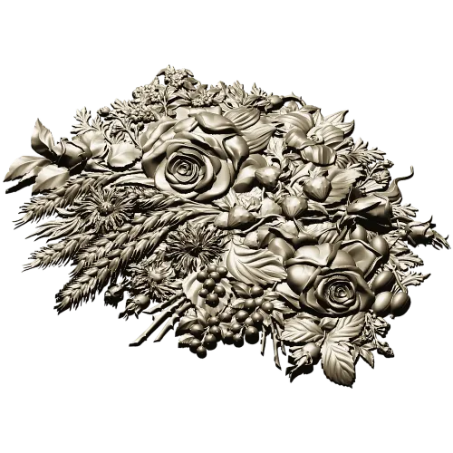 Рельефный букет - STL 3D модель для ЧПУ