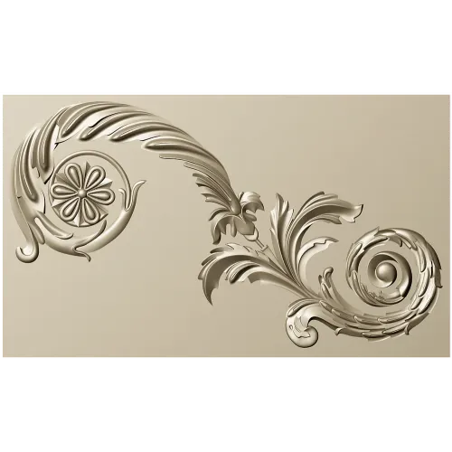 Elegant Floral Acanthus STL Model for CNC Milling
