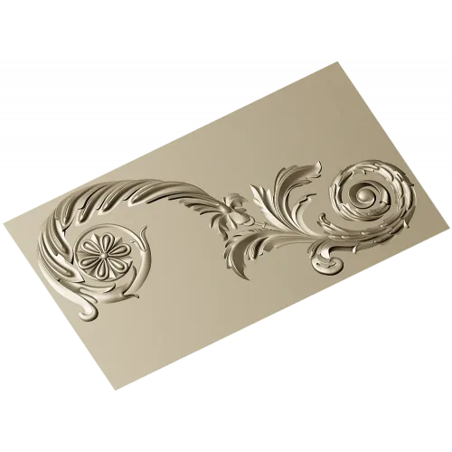 Elegant Floral Acanthus STL Model for CNC Milling