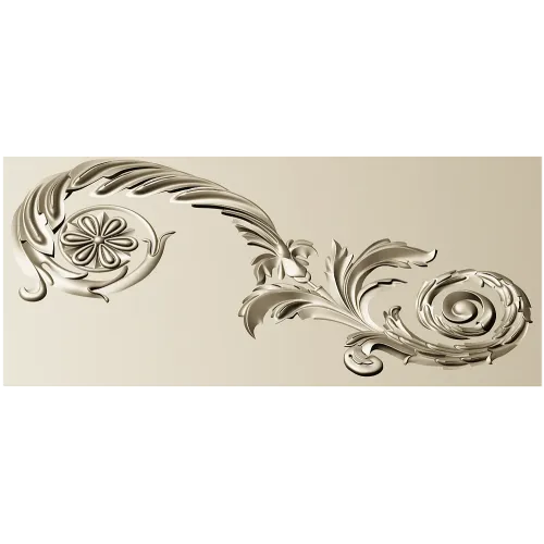 Elegant Floral Acanthus STL Model for CNC Milling