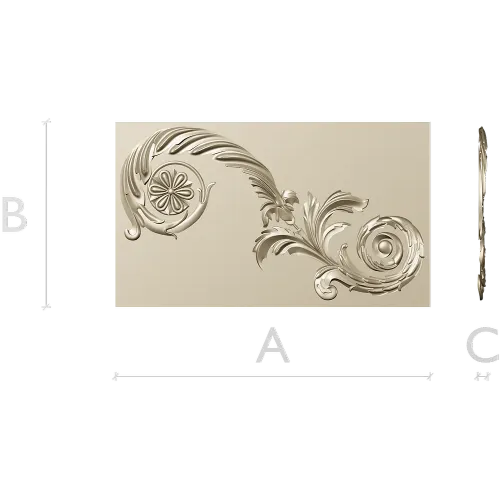 Elegant Floral Acanthus STL Model for CNC Milling