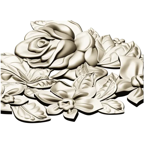 Floral Embrace - Detailed Corner Floral STL Model for CNC