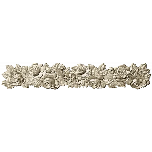 Detailed Floral Garland CNC STL Model for Wood Carving