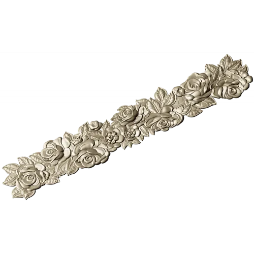 Detailed Floral Garland CNC STL Model for Wood Carving